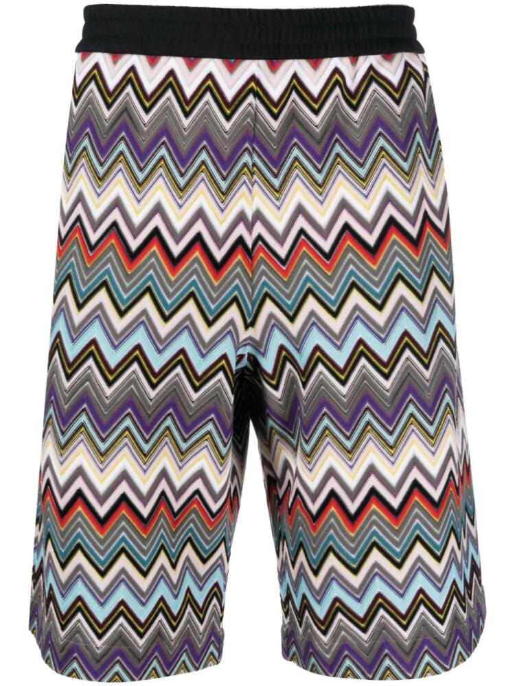 Missoni zigzag-woven Bermuda shorts - Black Cover