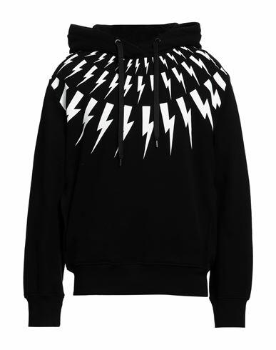 Neil Barrett Man Sweatshirt Black Cotton, Rubber Cover