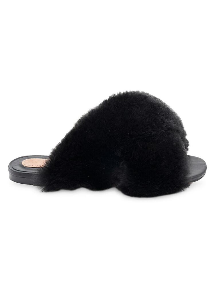 BCBGMAXAZRIA Women's Thea Faux Fur Slippers - Black Cover