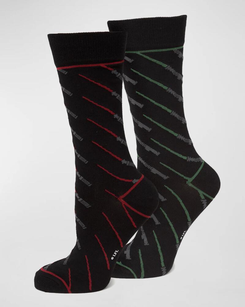 Cufflinks Inc. Men's Star Wars Red & Green Lightsaber Socks Cover