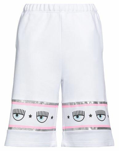 Chiara Ferragni Woman Shorts & Bermuda Shorts White Cotton Cover