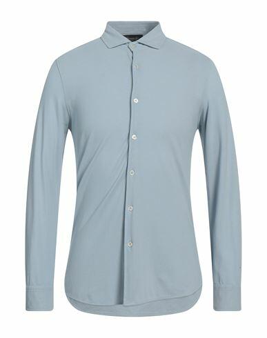 Drumohr Man Shirt Sky blue Cotton Cover