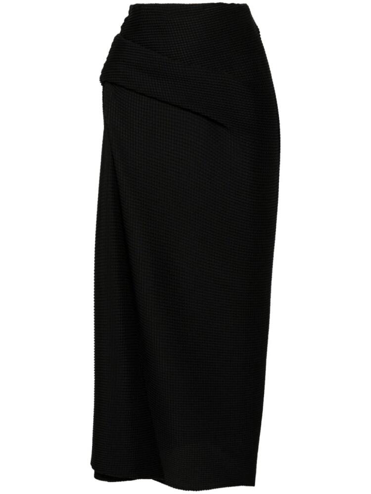 Del Core popcorn-texture pencil midi skirt - Black Cover