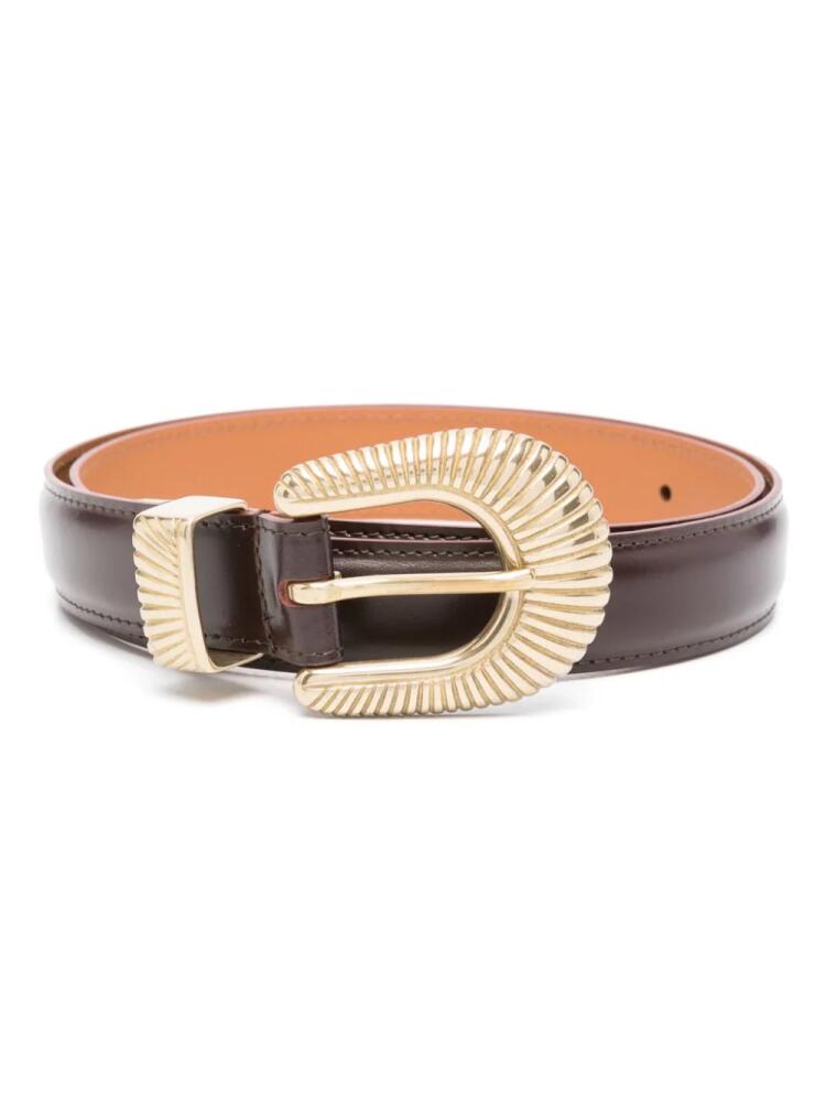 SANDRO engraved-detail leather belt - Red Cover