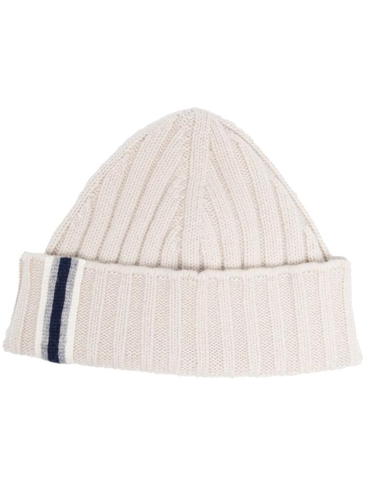 Fedeli ribbed-knit cashmere beanie - White Cover