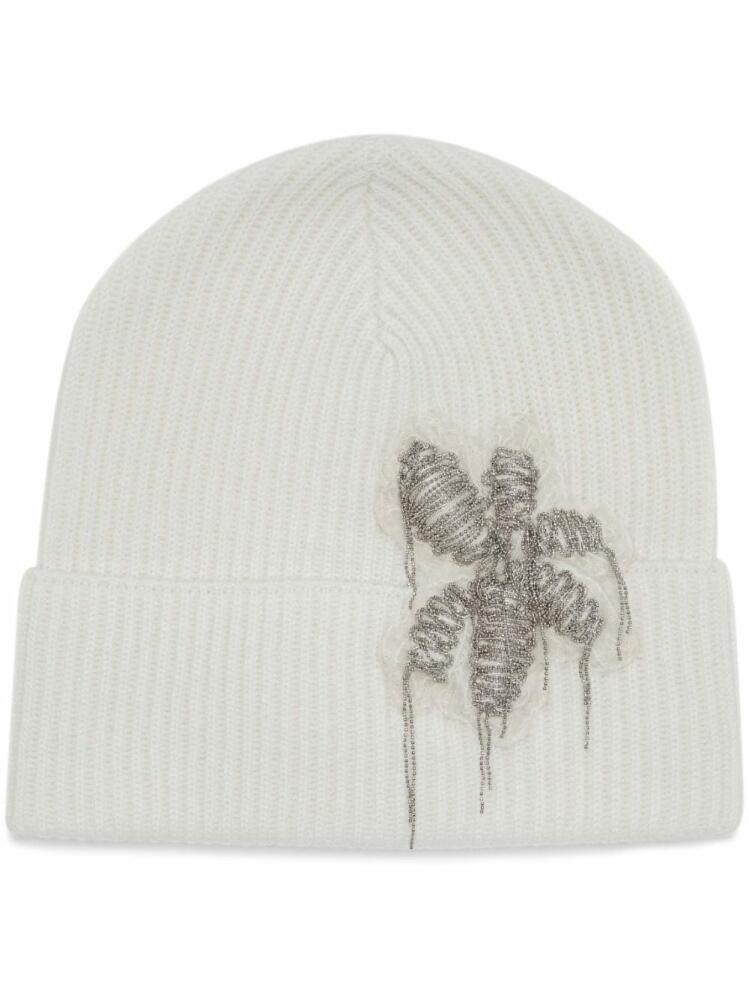 Brunello Cucinelli Precious Flower Crest beanie - White Cover