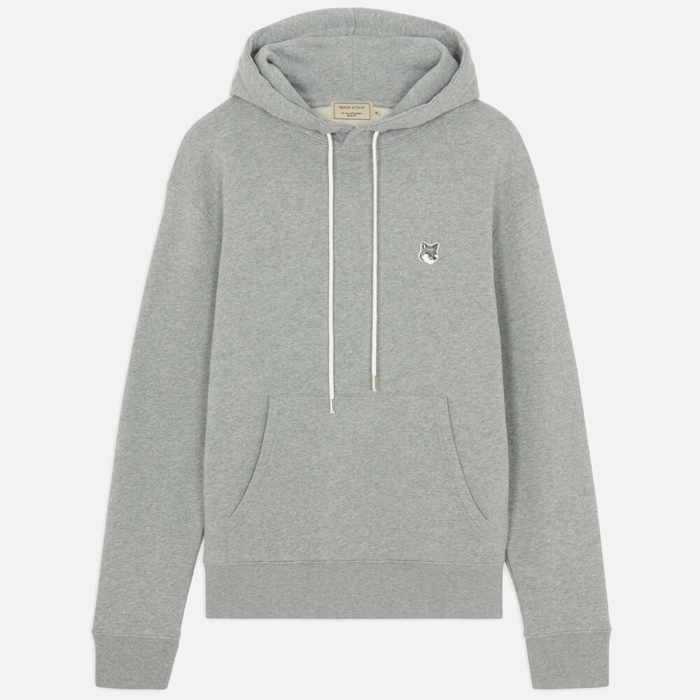 Maison Kitsuné Men's Grey Fox Head Patch Hoodie - Grey Melange Cover