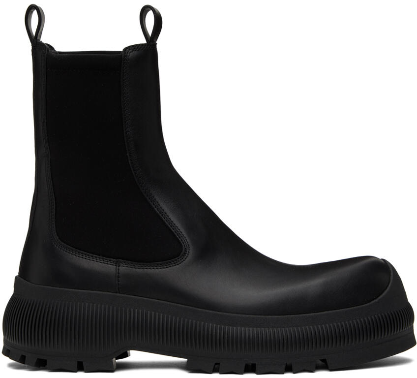 Jil Sander Black Leather Chelsea Boots Cover