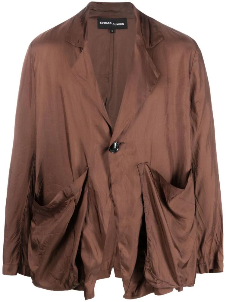 Edward Cuming Cinched Sag long-sleeved blazer - Brown Cover