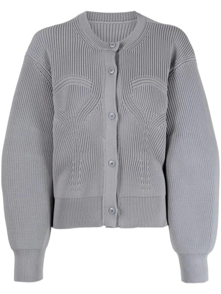 JNBY ribbed crew neck cardigan - Blue Cover