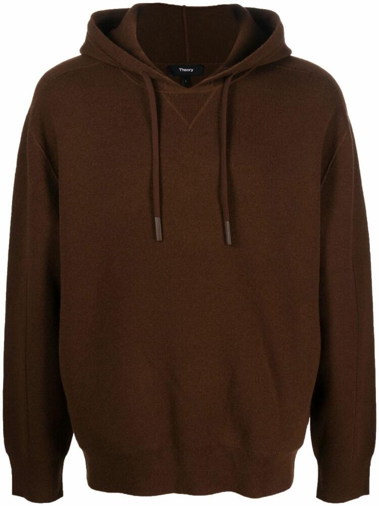 Theory drawstring pullover hoodie - Brown Cover