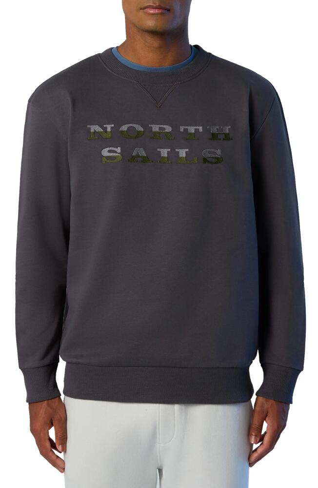 NORTH SAILS Colorblock Logo Embroidered Sweatshirt in Asphalt Cover