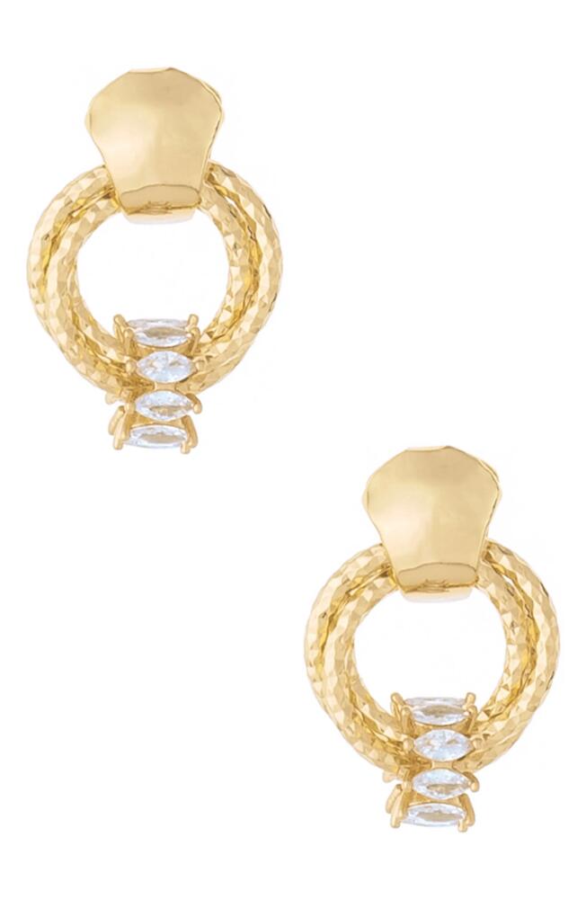 Ettika Mini Barrel Drop Earrings in Gold Cover