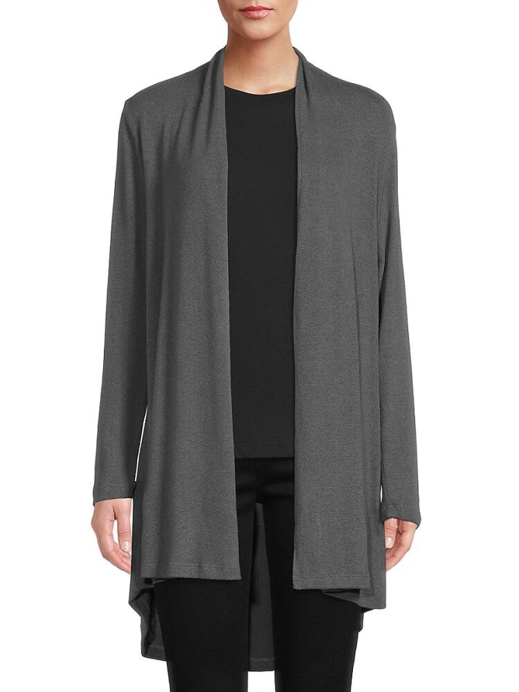 Renee C. Women's High Low Open Front Cardigan - Dark Cement Cover