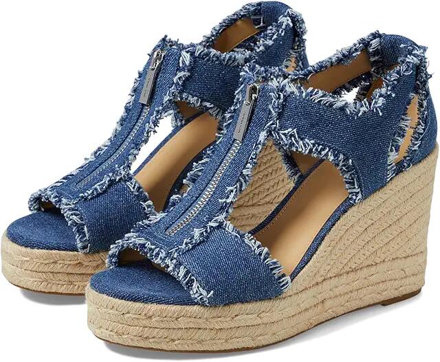 MICHAEL Michael Kors Berkley Mid Wedge (Denim) Women's Shoes Cover