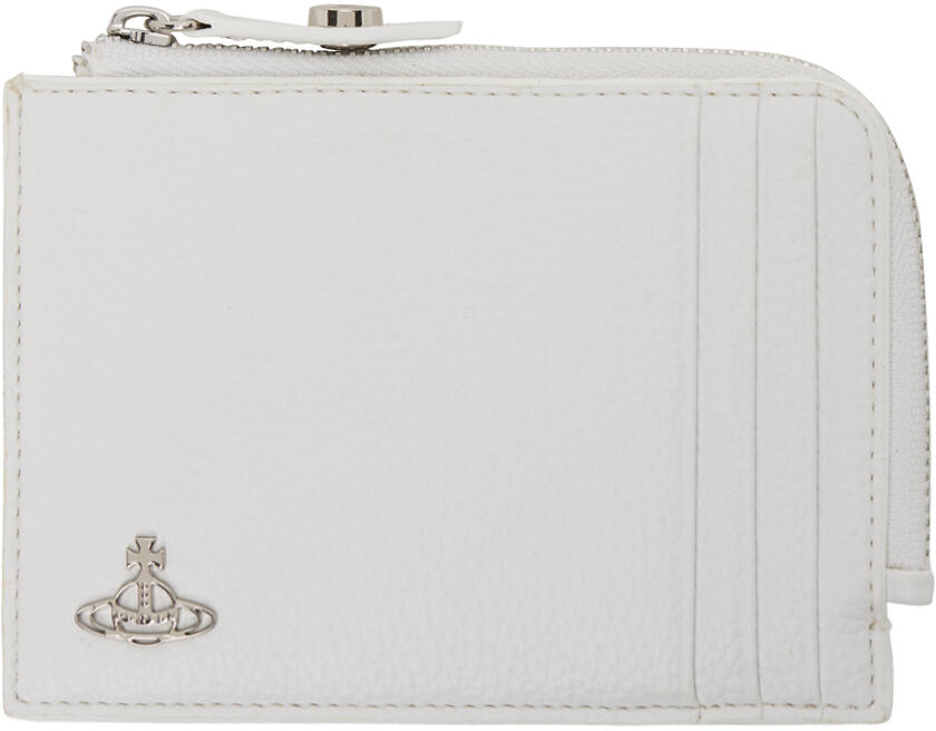 Vivienne Westwood White Re-Vegan Zip Card Holder Cover