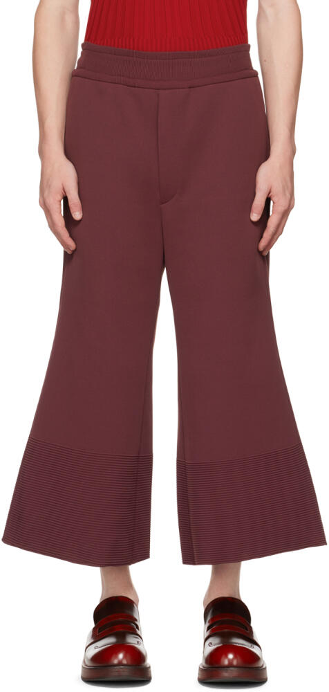 CFCL Burgundy Milan Rib Flare Pants Cover