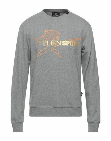 Plein Sport Man Sweatshirt Grey Cotton, Polyester Cover