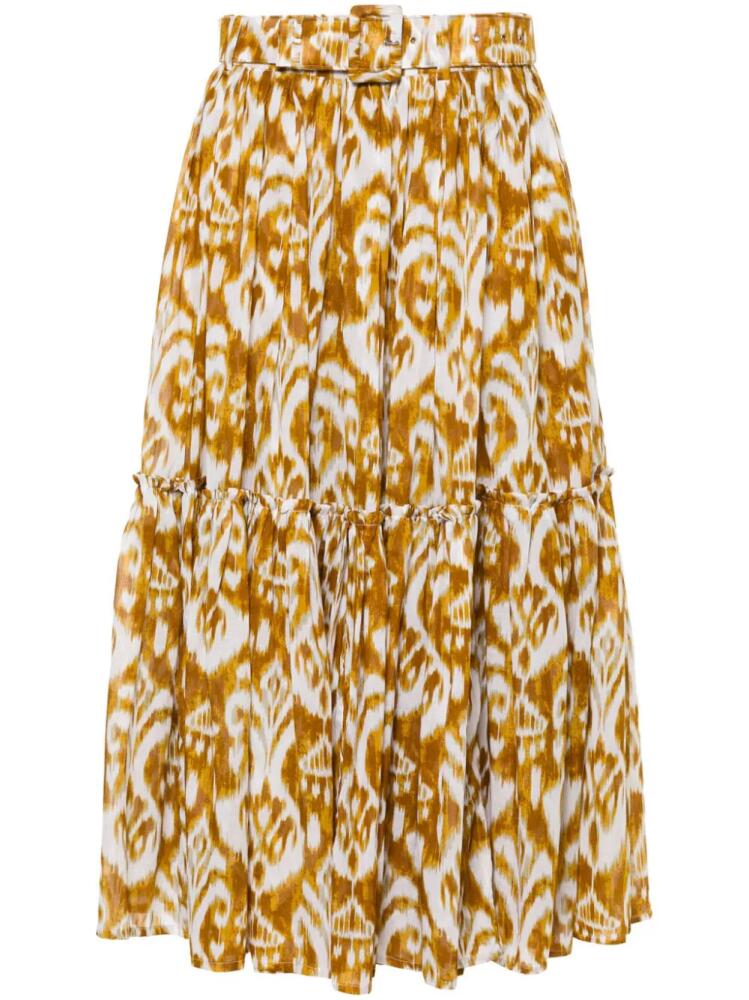 Samantha Sung Melanie abstract-print skirt - Yellow Cover