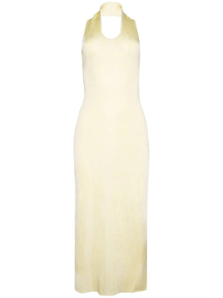 KHAITE Coraline halterneck midi dress - Yellow Cover