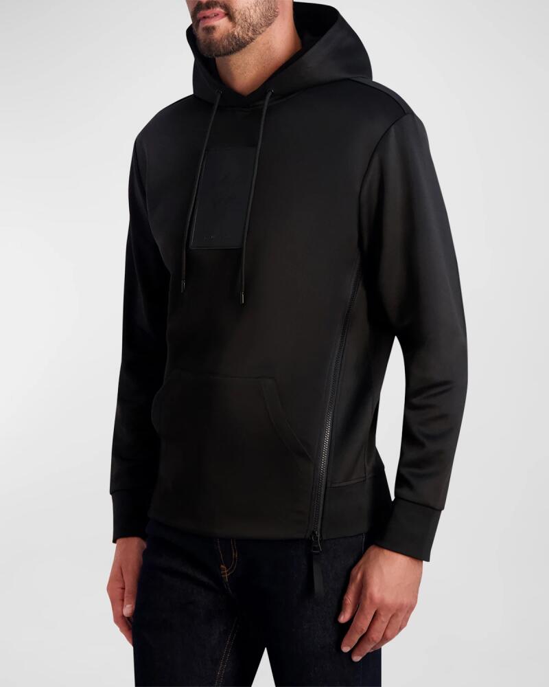 Karl Lagerfeld Paris Men's Scuba Hoodie With Exposed Zippers Cover