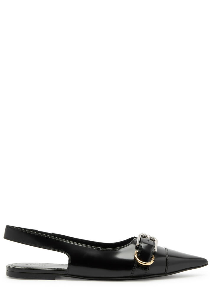 Givenchy Voyou Patent Leather Slingback Flats - Black Cover