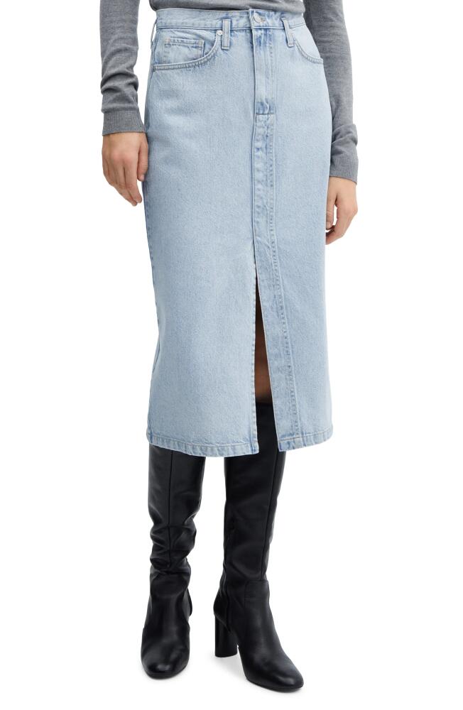 MANGO Denim Midi Skirt in Light Blue Cover