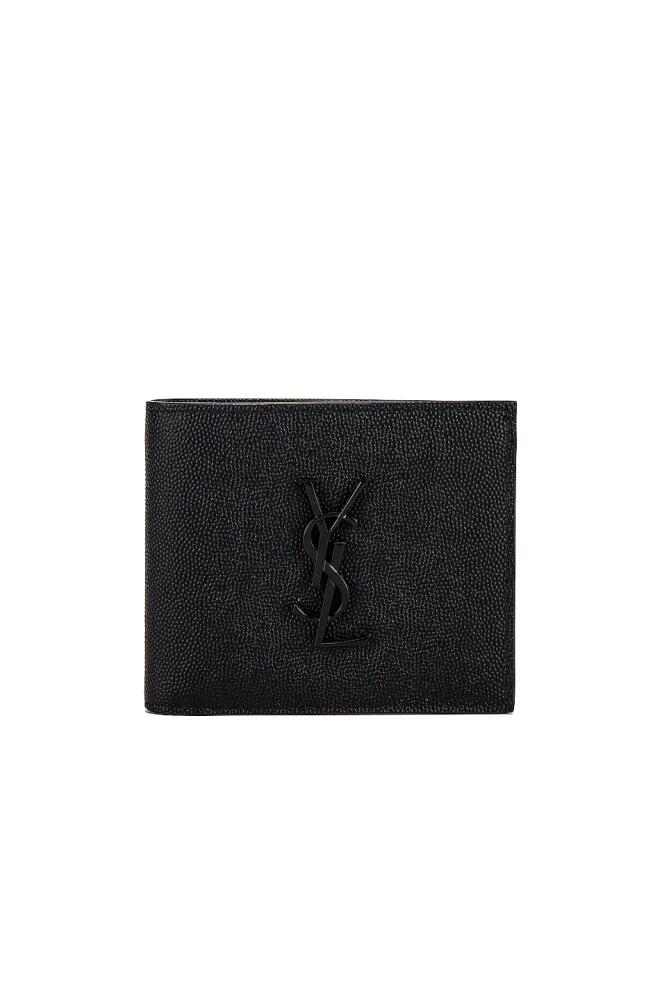 Saint Laurent East West Monogram Wallet in Black Cover