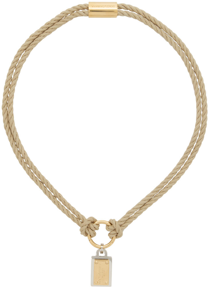 Dolce&Gabbana Beige Marina Cord Necklace Cover