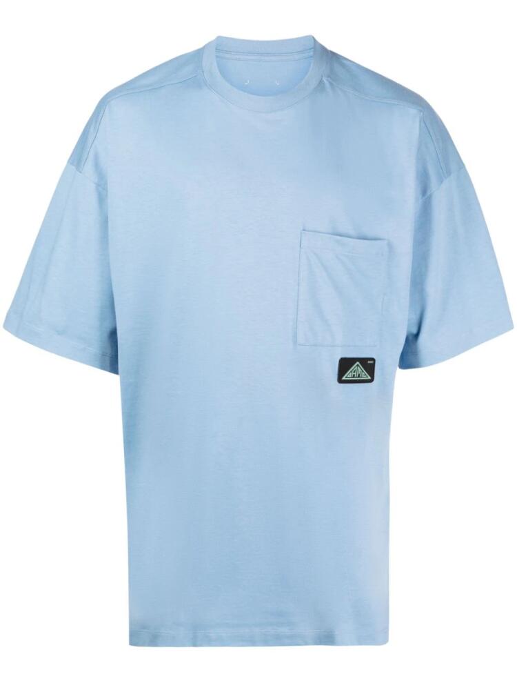 OAMC logo-patch organic-cotton T-shirt - Blue Cover