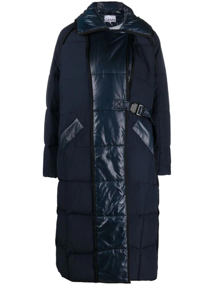 GANNI quilted puffer coat - Blue Cover