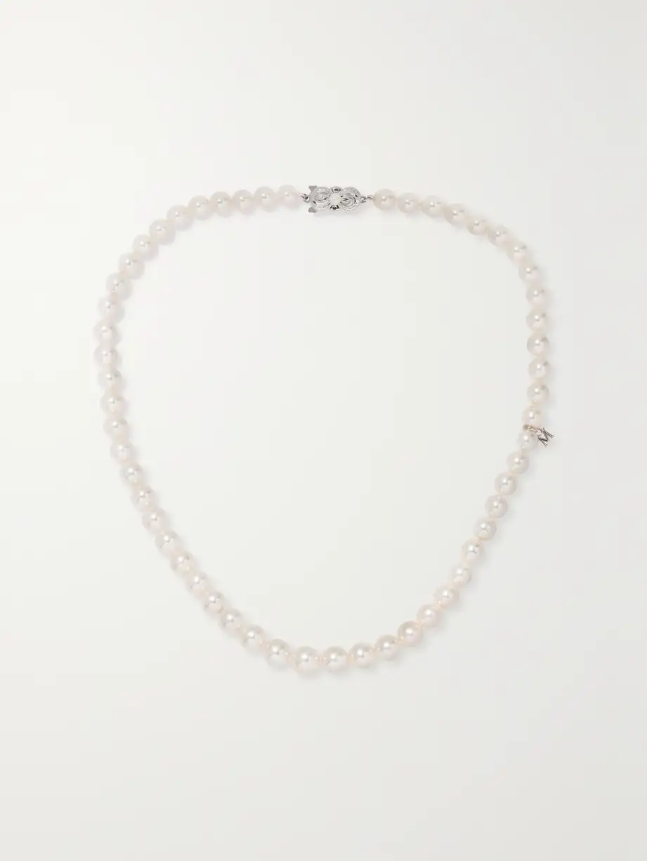 Mikimoto - 18-karat White Gold Pearl Necklace - One size Cover