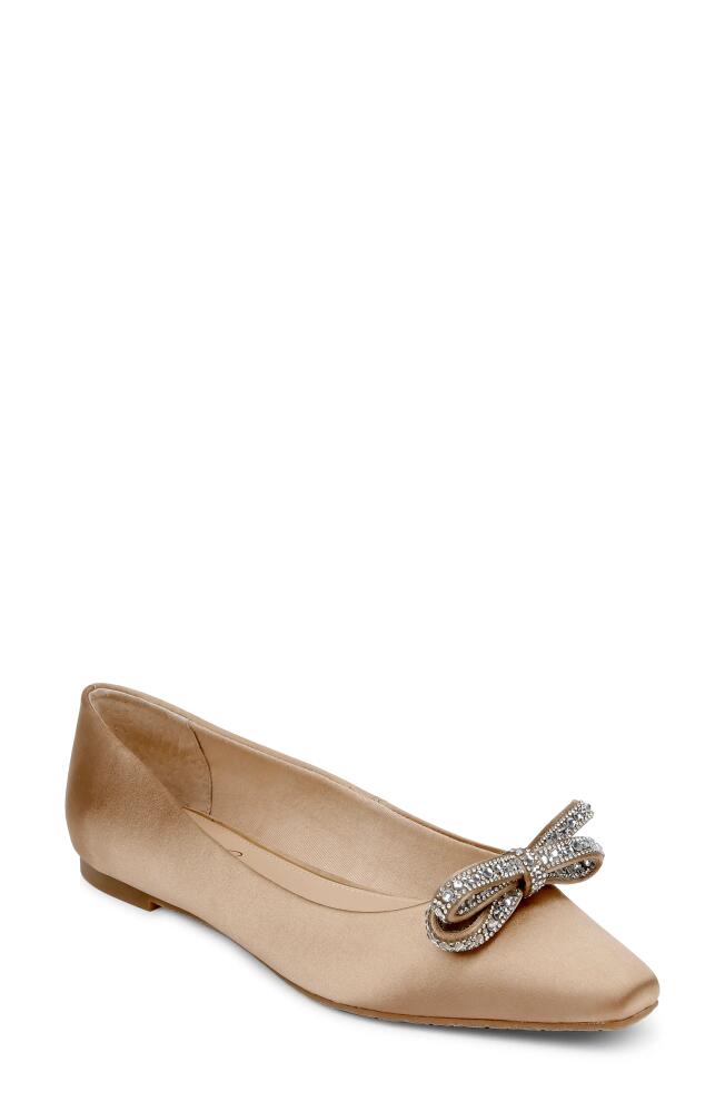 Jewel Badgley Mischka Hesther Flat in Dark Nude Cover