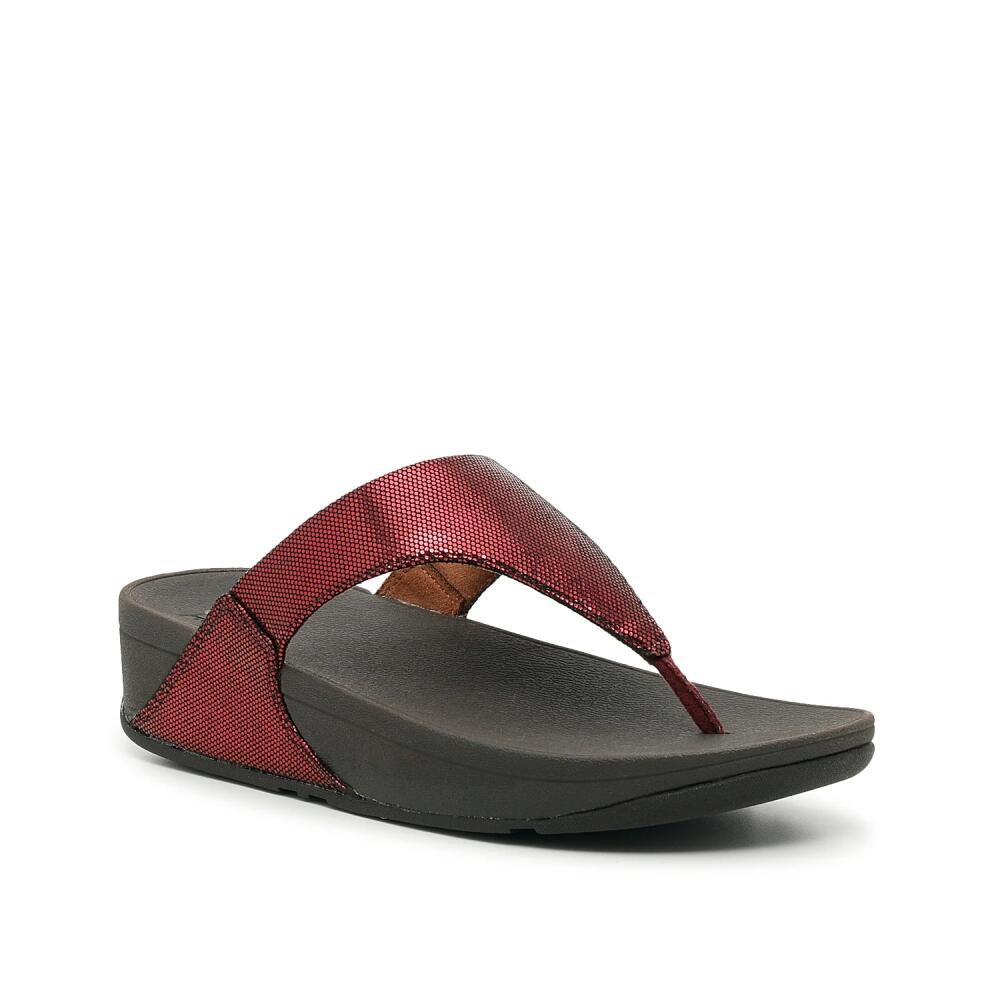 FitFlop Lulu Lustra Wedge Sandal | Women's | Dark Red Metallic Cover