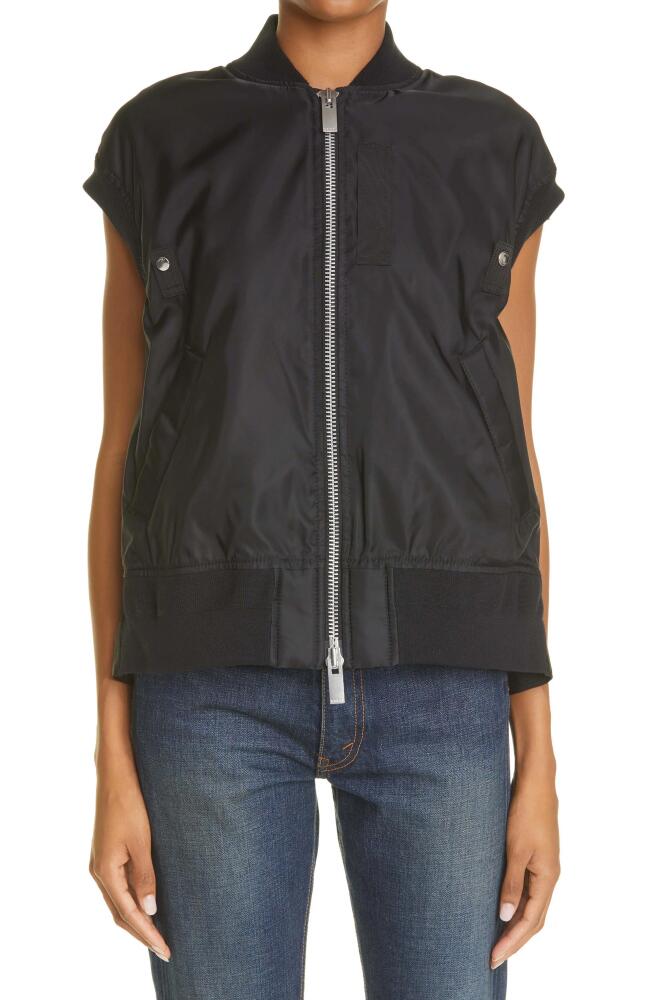 Sacai Twill Knit Nylon Vest in Black Cover