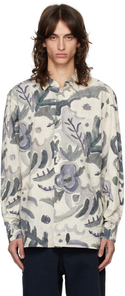 CASEY CASEY Off-White & Gray Big Raccourcie Shirt Cover