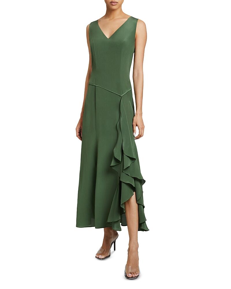 Santorelli Ruffled Midi Dress Cover