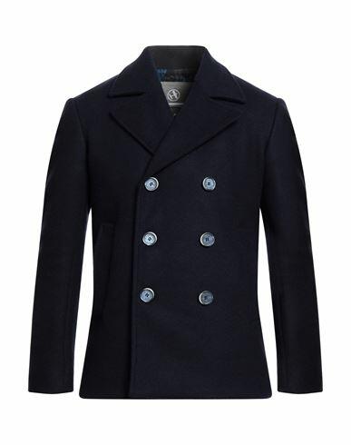 Havana & Co. Man Coat Midnight blue Polyester, Wool Cover