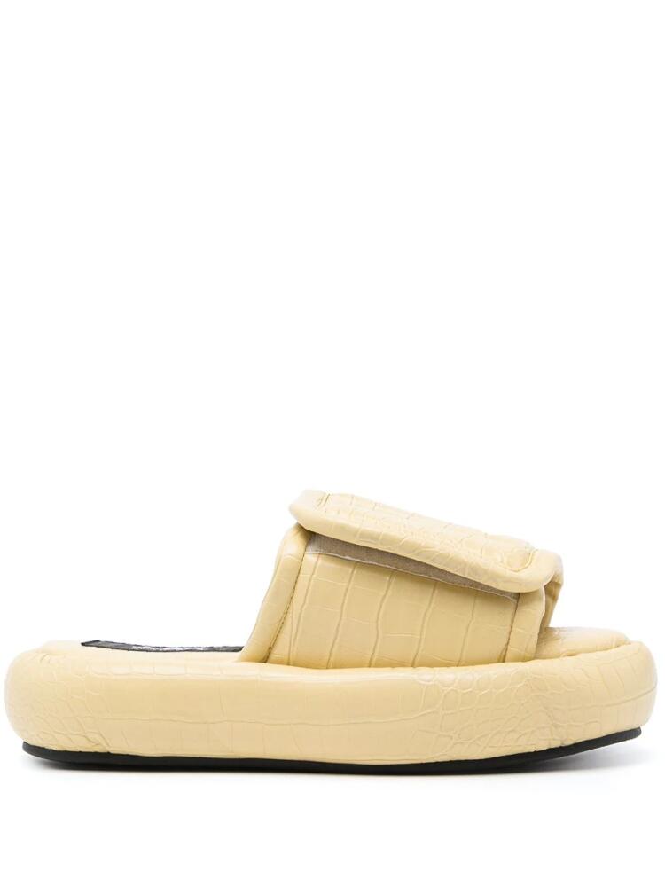 Natasha Zinko faux-leather slides - Yellow Cover