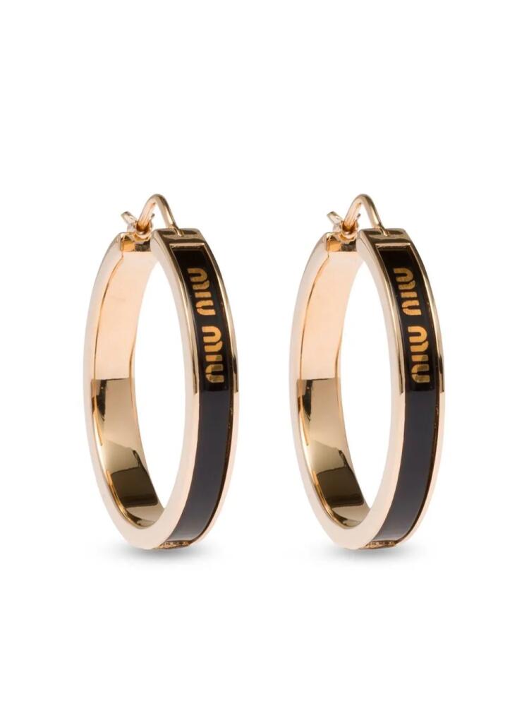 Miu Miu enameled hoop earrings - Gold Cover