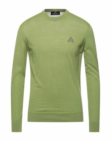 Aquascutum Man Sweater Green Virgin Wool, Cotton Cover