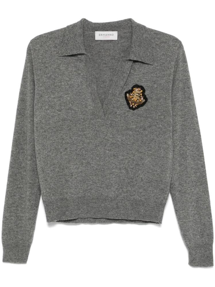 ERMANNO FIRENZE logo-appliqué sweater - Grey Cover