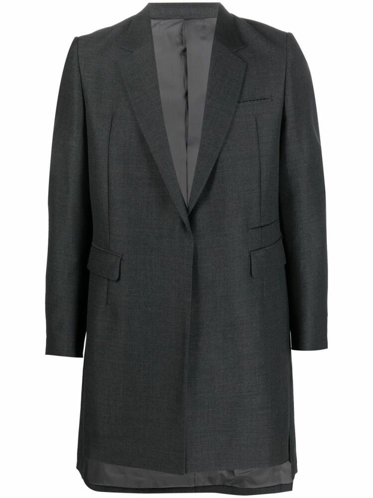 Undercover step-hem single-breasted tailored coat - Grey Cover