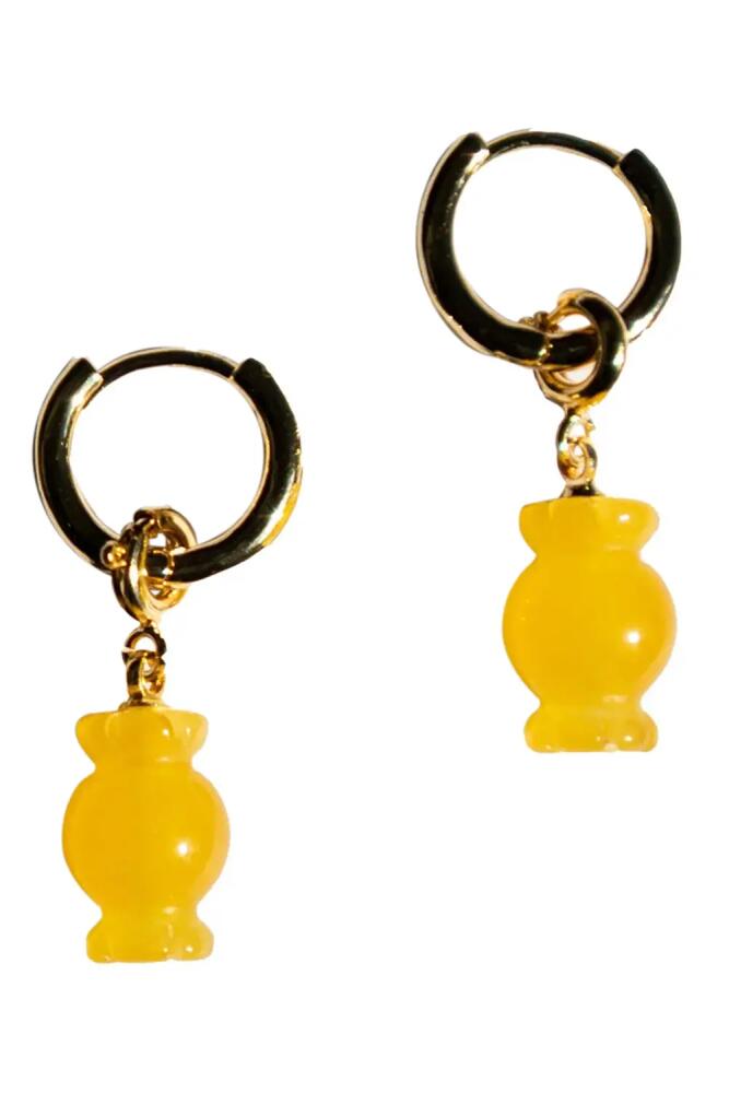 seree Bonbon Jade stone charm earrings in Yellow Cover