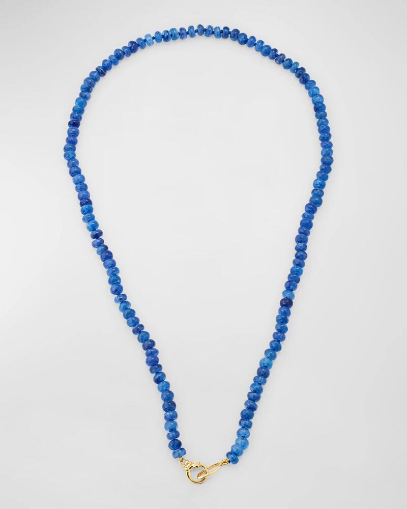 Sorellina 18K Yellow Gold 6mm Kyanite Rondelle Necklace with Small Diamond Clasp, 22"L Cover