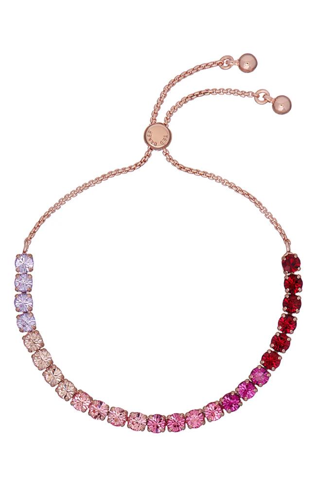 Ted Baker London Melrah Ombré Crystal Slider Bracelet in Gold Tone/Pink Ombre Cover