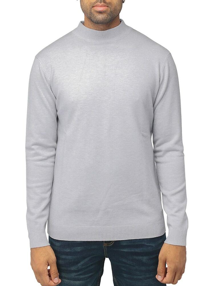 X Ray Men's Solid Mockneck Sweater - Light Heather Grey Cover