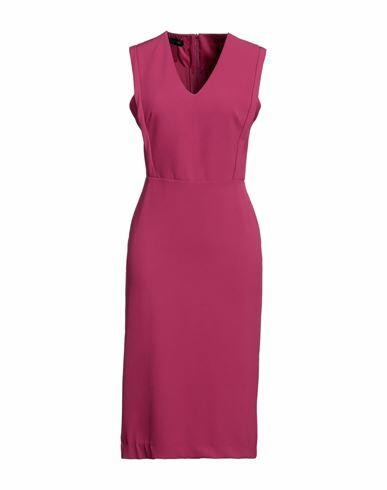 Caractère Woman Midi dress Magenta Polyester, Elastane Cover