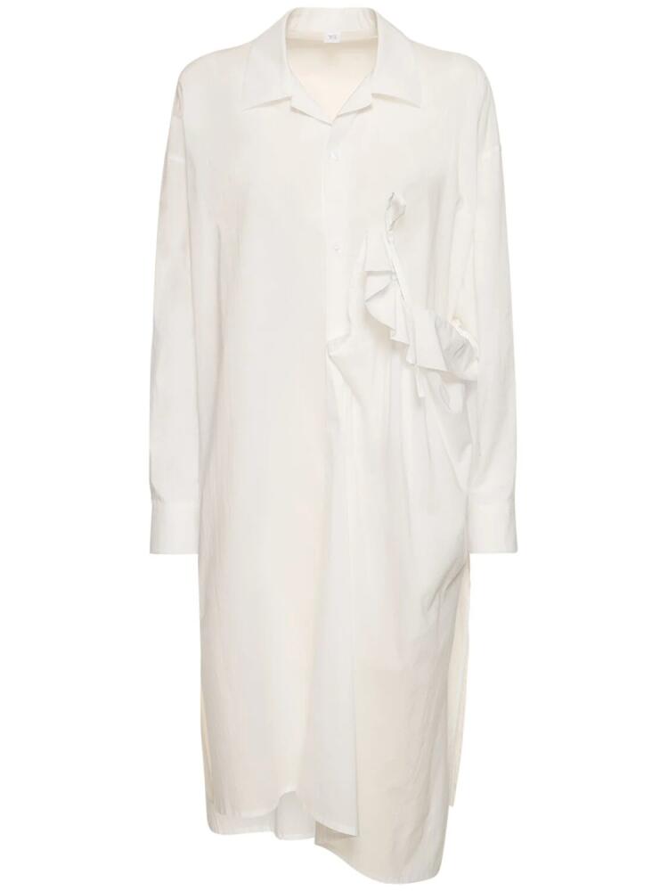 YOHJI YAMAMOTO Asymmetric Gathered Cotton Midi Dress Cover