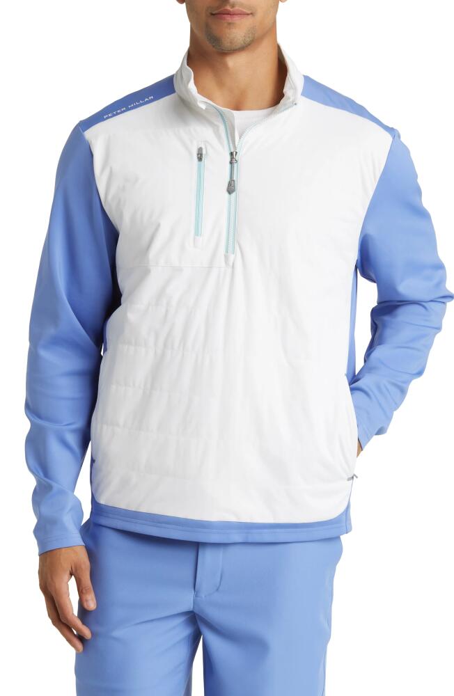 Peter Millar Weld Elite Performance Half Zip Pullover in White Cover